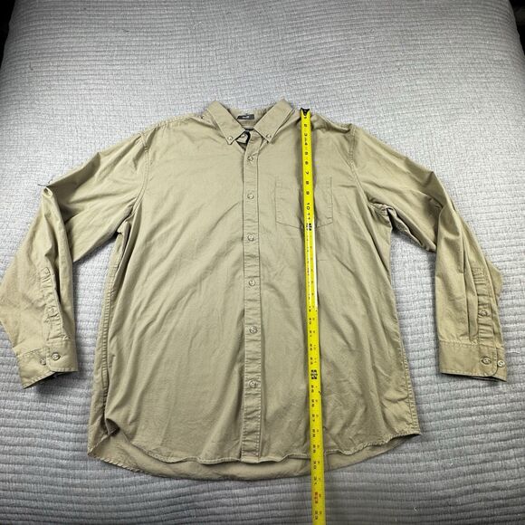 Eddie Bauer Guide Series Shirt Men XL Tan Button Down LS Outdoor Fishing - Picture 2 of 8